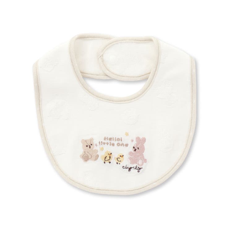 オフホワイト | 【お揃い】クマウサギひよこアニマル柄パイピングスタイベビー | SLAP SLIP