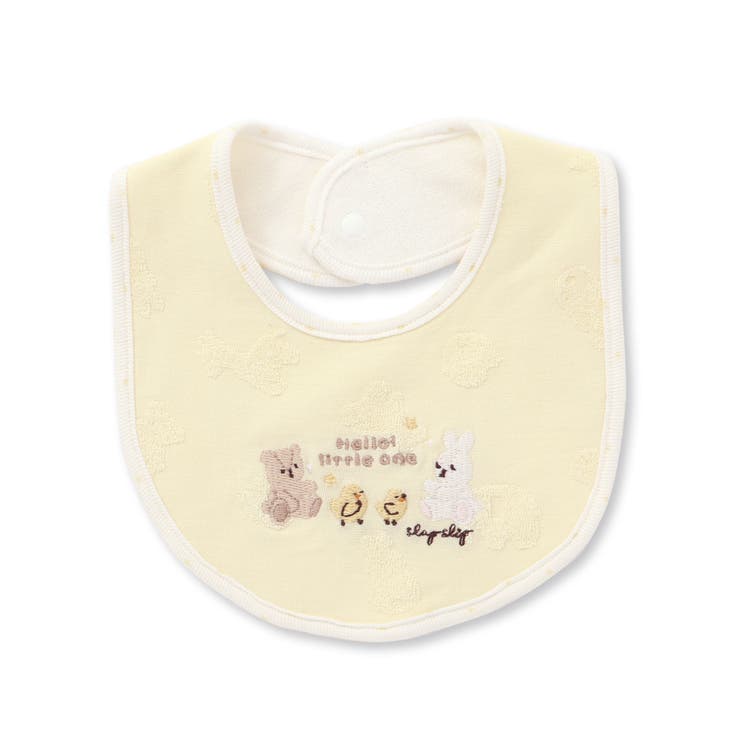 イエロー | 【お揃い】クマウサギひよこアニマル柄パイピングスタイベビー | SLAP SLIP