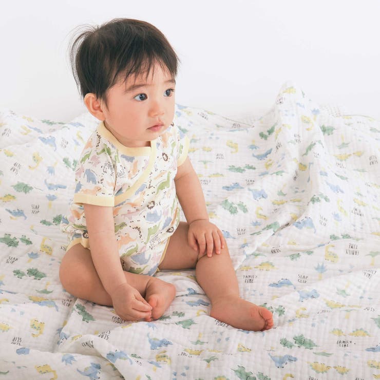 【お揃い】恐竜イチゴおもちゃマルチ総柄ガーゼおくるみ | SLAP SLIP | 詳細画像5 