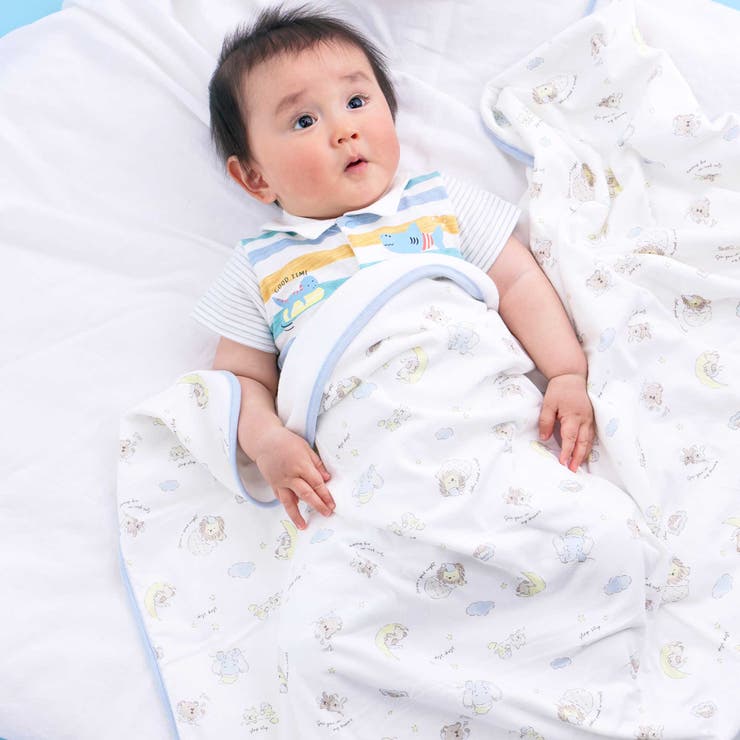 【お揃い/接触冷感】アニマルフルーツプリント柄ひんやり2wayおくるみベビー | SLAP SLIP | 詳細画像1 