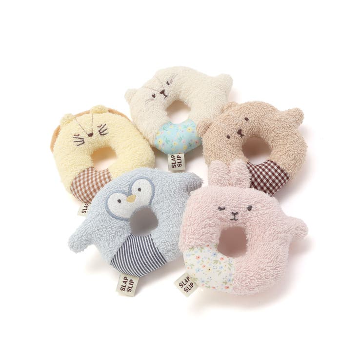 【お揃い】アニマルクマウサギペンギンライオンネコモチーフドーナツ型ラトルベビー | SLAP SLIP | 詳細画像5 