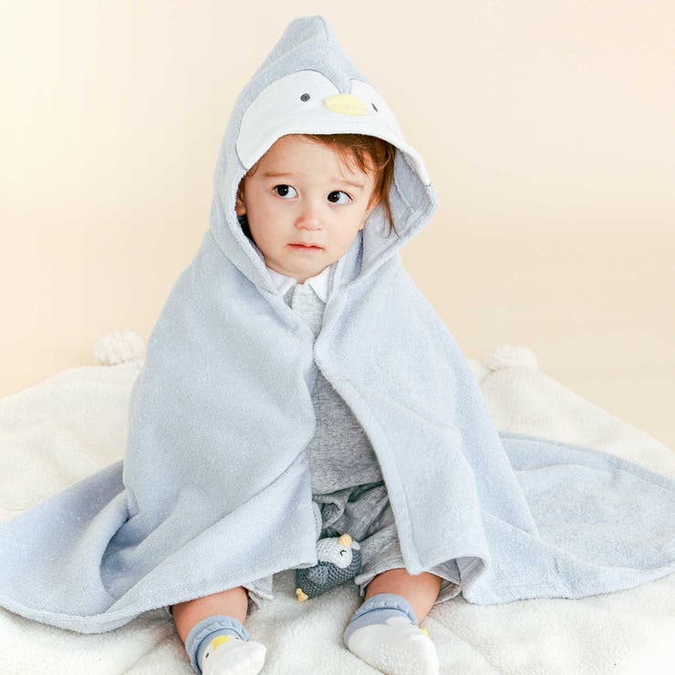 【お揃い】アニマルクマウサギペンギンモチーフお顔フードおくるみベビー | SLAP SLIP | 詳細画像1 