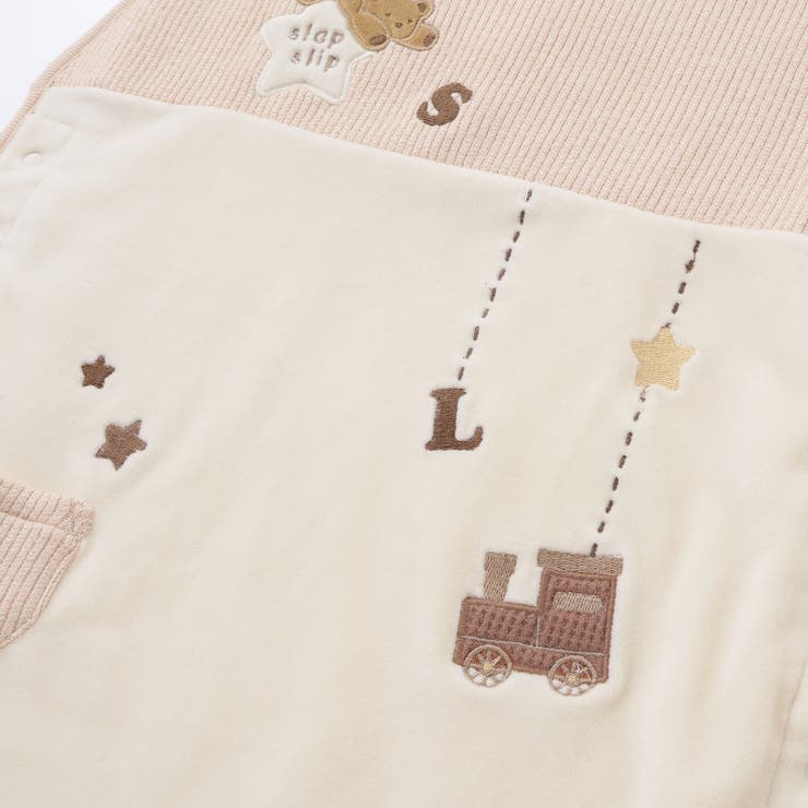 【お揃い】アニマルクマ恐竜おもちゃ裏ボア切り替えスリーパーベビー | SLAP SLIP | 詳細画像11 