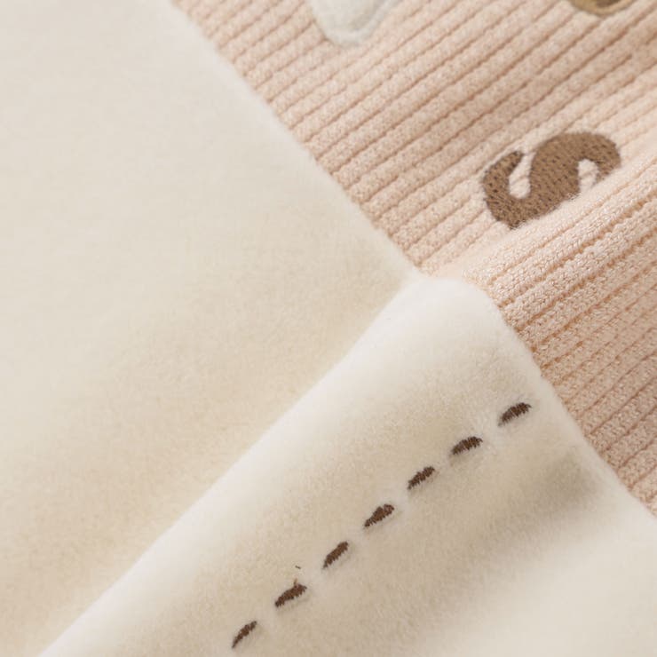 【お揃い】アニマルクマ恐竜おもちゃ裏ボア切り替えスリーパーベビー | SLAP SLIP | 詳細画像18 