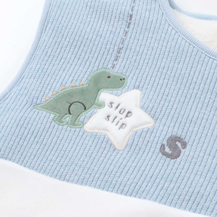 【お揃い】アニマルクマ恐竜おもちゃ裏ボア切り替えスリーパーベビー | SLAP SLIP | 詳細画像5 