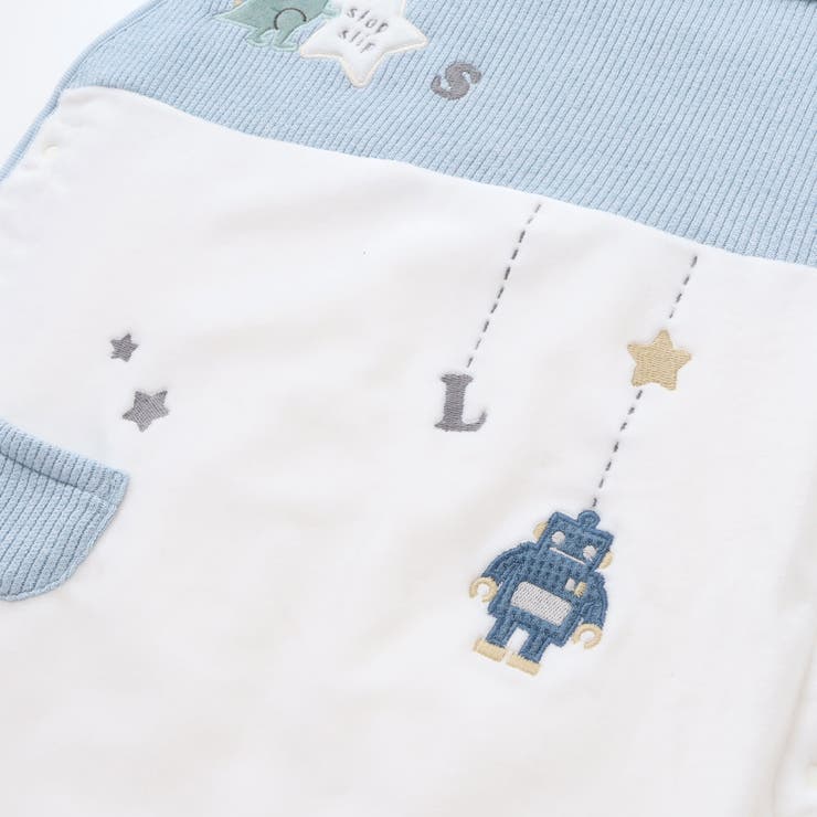 【お揃い】アニマルクマ恐竜おもちゃ裏ボア切り替えスリーパーベビー | SLAP SLIP | 詳細画像6 