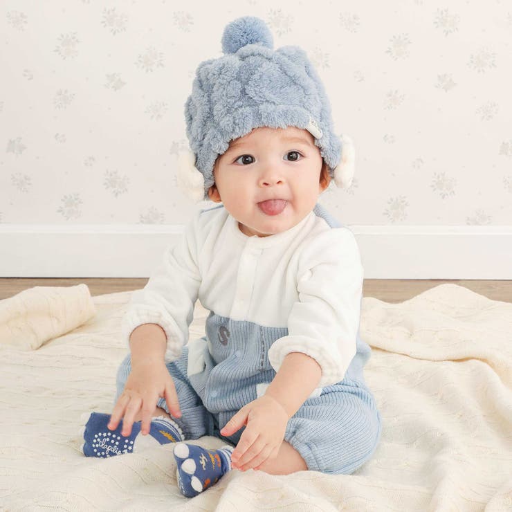 花星フワフワモチーフ耳当て付きボンボンニット帽ベビー | SLAP SLIP | 詳細画像3 