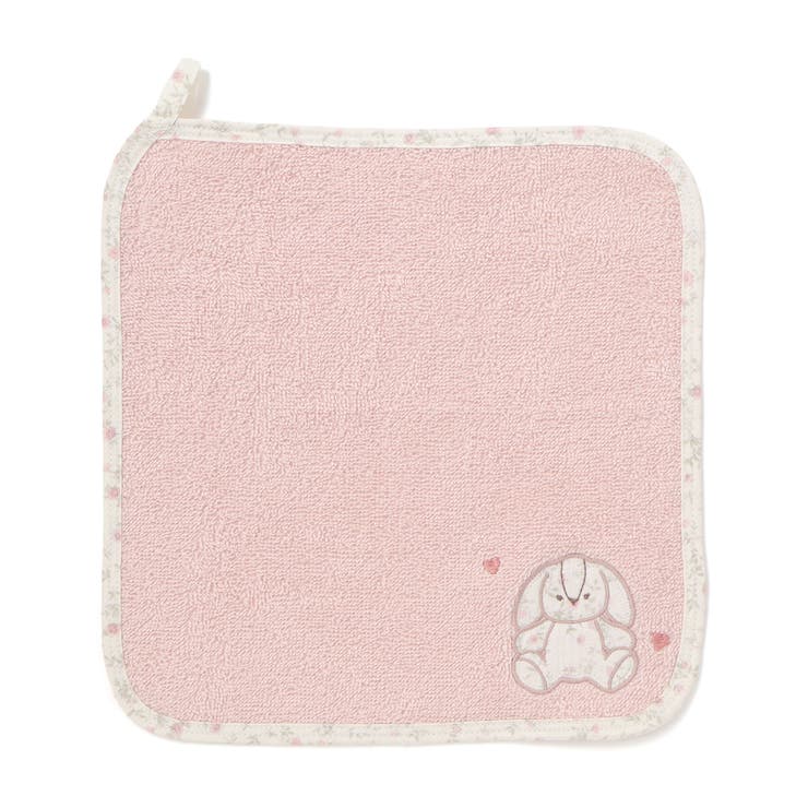 ピンク(ウサギ) | アニマルウサギクマ恐竜ふわふわハンカチベビー | SLAP SLIP