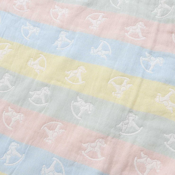 【お揃い】コットンクマ木馬総柄3重ガーゼおくるみベビー | SLAP SLIP | 詳細画像11 
