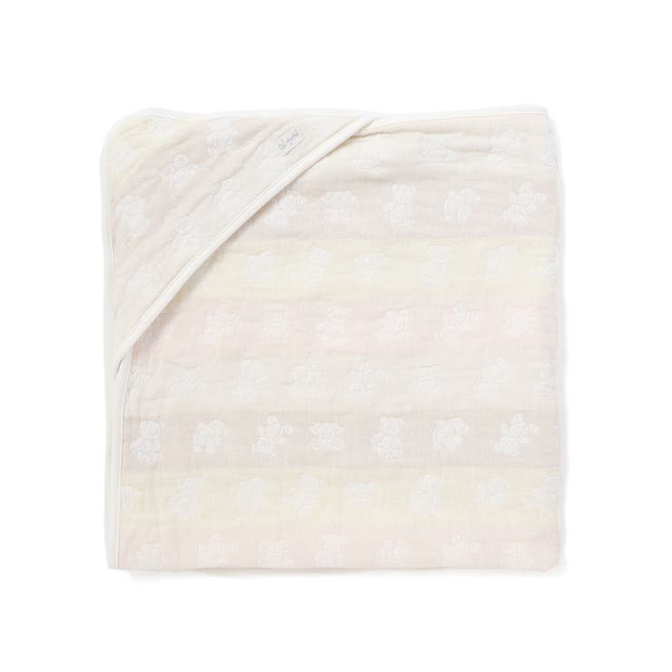 イエロー系(クマ) | 【お揃い】コットンクマ木馬総柄3重ガーゼおくるみベビー | SLAP SLIP