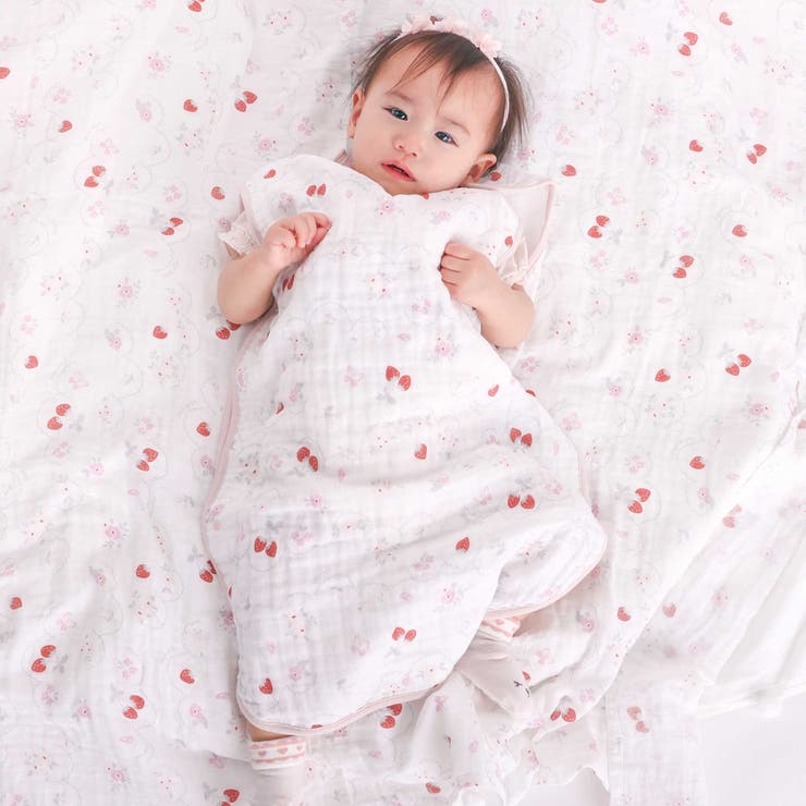 ピンク系 | 【お揃い】モチーフ総柄ガーゼスリーパーベビー | SLAP SLIP