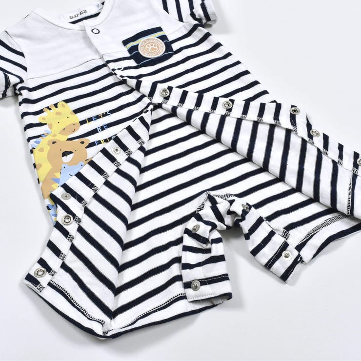 【お揃い】アニマルプリントマルチボーダー半袖ロンパースベビー(60~80cm) | SLAP SLIP | 詳細画像11 