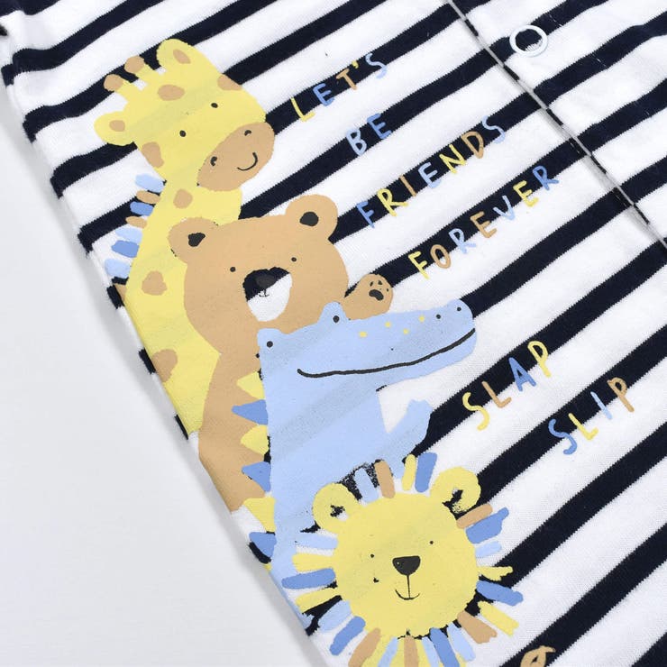 【お揃い】アニマルプリントマルチボーダー半袖ロンパースベビー(60~80cm) | SLAP SLIP | 詳細画像9 