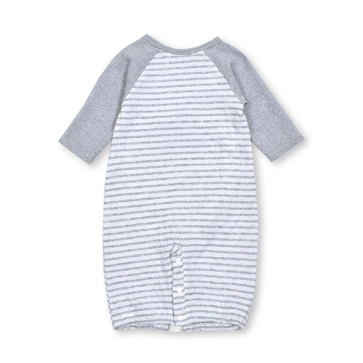 恐竜パッチ刺しゅうボーダー柄ラグラン2WAYロンパースベビー(50~70cm) | SLAP SLIP | 詳細画像18 