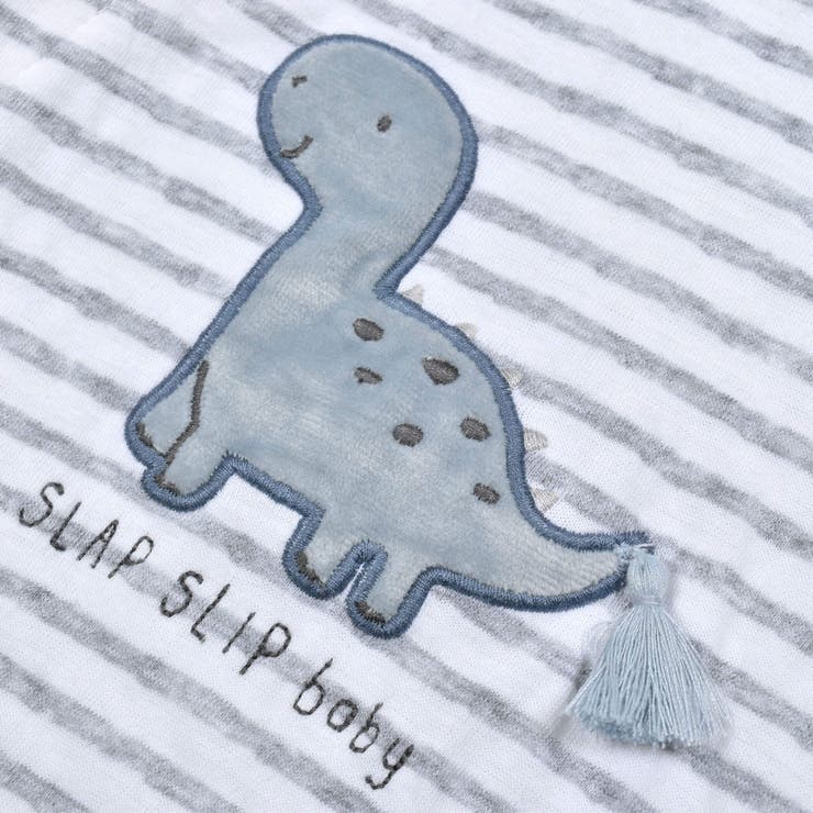 恐竜パッチ刺しゅうボーダー柄ラグラン2WAYロンパースベビー(50~70cm) | SLAP SLIP | 詳細画像20 