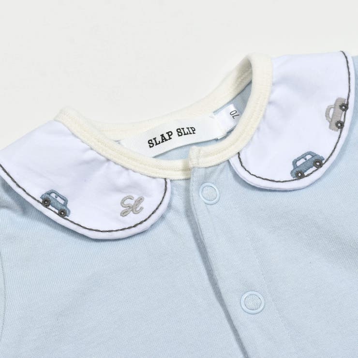 刺しゅう襟付き無地ボーダー柄切替ボディミニベビー(70~80cm) | SLAP SLIP | 詳細画像11 