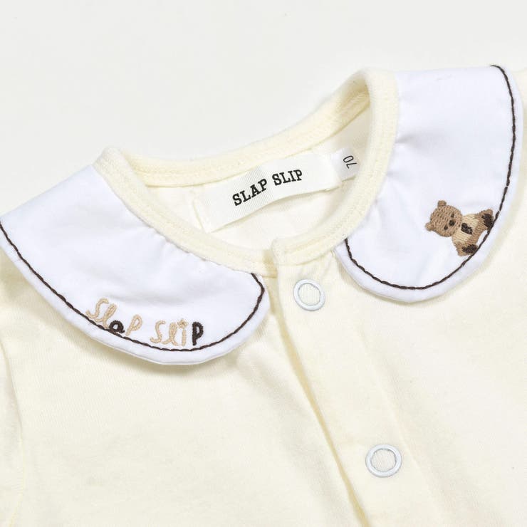 刺しゅう襟付き無地ボーダー柄切替ボディミニベビー(70~80cm) | SLAP SLIP | 詳細画像6 