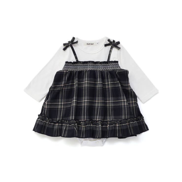 お揃い】チェックワンピースドッキングロンパースベビー(70~80cm)[品番