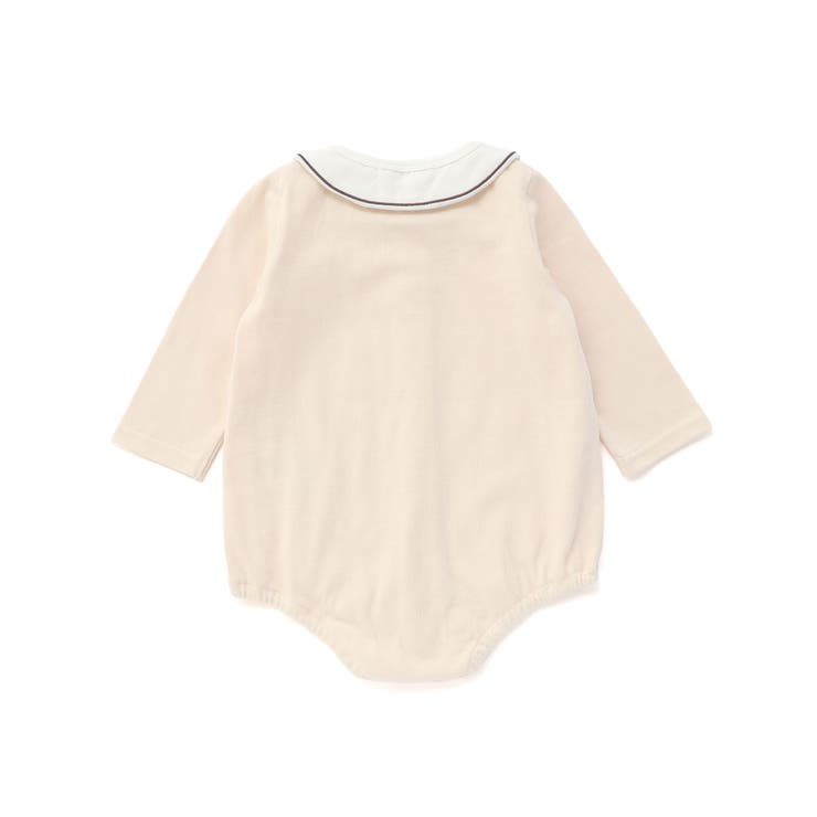 無地ボーダーアニマルクマ恐竜刺しゅうライン襟付きボディミニベビー(70~80cm… | SLAP SLIP | 詳細画像5 