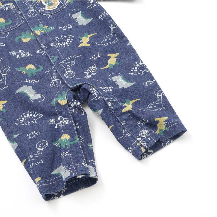 【お揃い】デニムツイル恐竜ロケット総柄ジャンプスーツベビー(70~80cm) | SLAP SLIP | 詳細画像10 