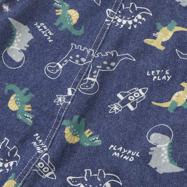 【お揃い】デニムツイル恐竜ロケット総柄ジャンプスーツベビー(70~80cm) | SLAP SLIP | 詳細画像13 