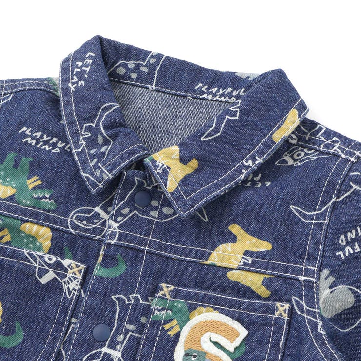 【お揃い】デニムツイル恐竜ロケット総柄ジャンプスーツベビー(70~80cm) | SLAP SLIP | 詳細画像6 
