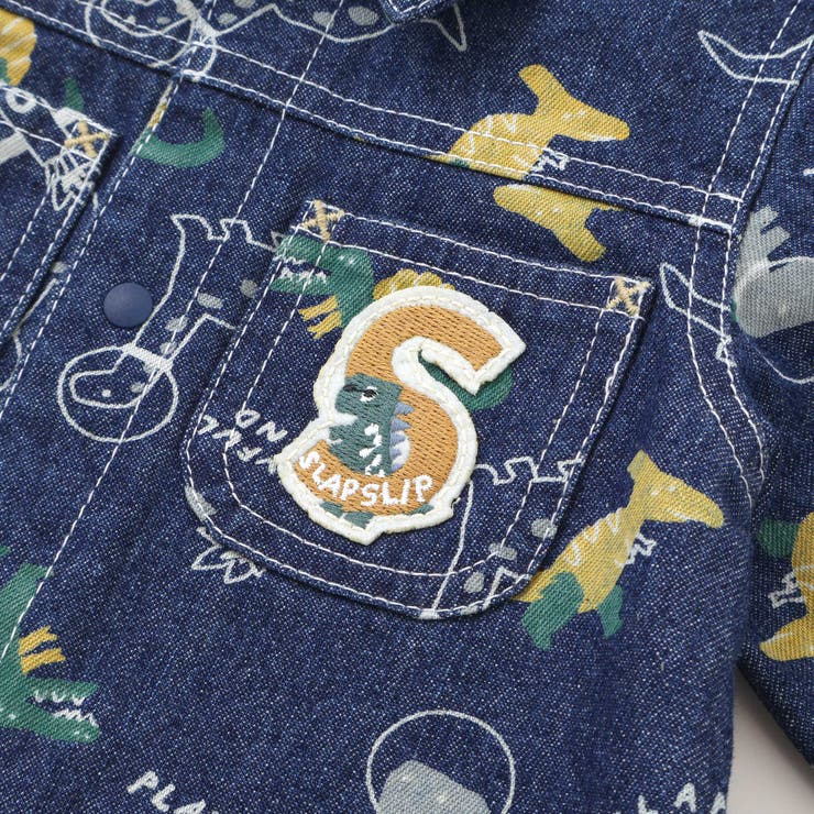 【お揃い】デニムツイル恐竜ロケット総柄ジャンプスーツベビー(70~80cm) | SLAP SLIP | 詳細画像8 
