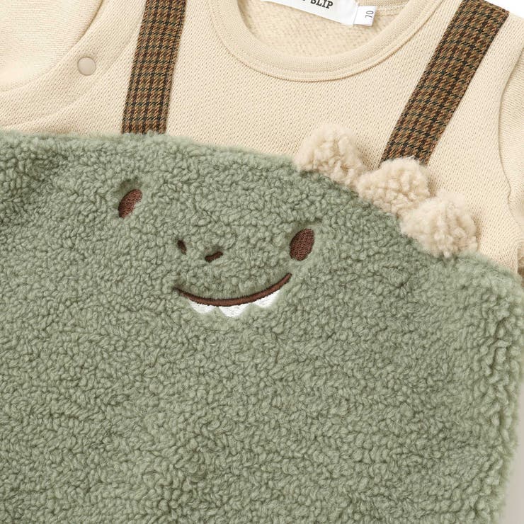 アニマルクマ恐竜モチーフぽこぽこボアカバーオールベビー(60~80cm) | SLAP SLIP | 詳細画像10 