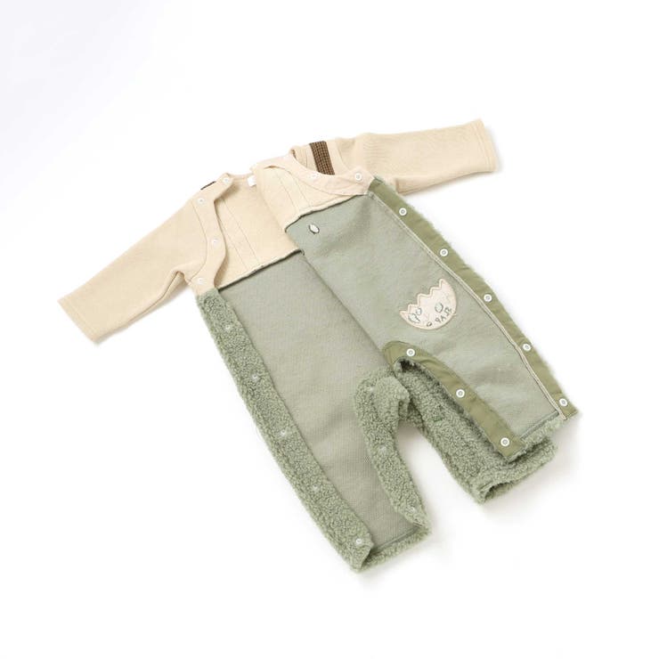 アニマルクマ恐竜モチーフぽこぽこボアカバーオールベビー(60~80cm) | SLAP SLIP | 詳細画像15 