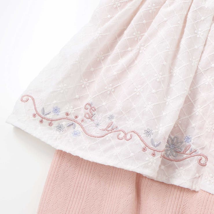 お花レース襟付きレーススカートドッキング2WAYオールベビー(50~70cm) | SLAP SLIP | 詳細画像13 