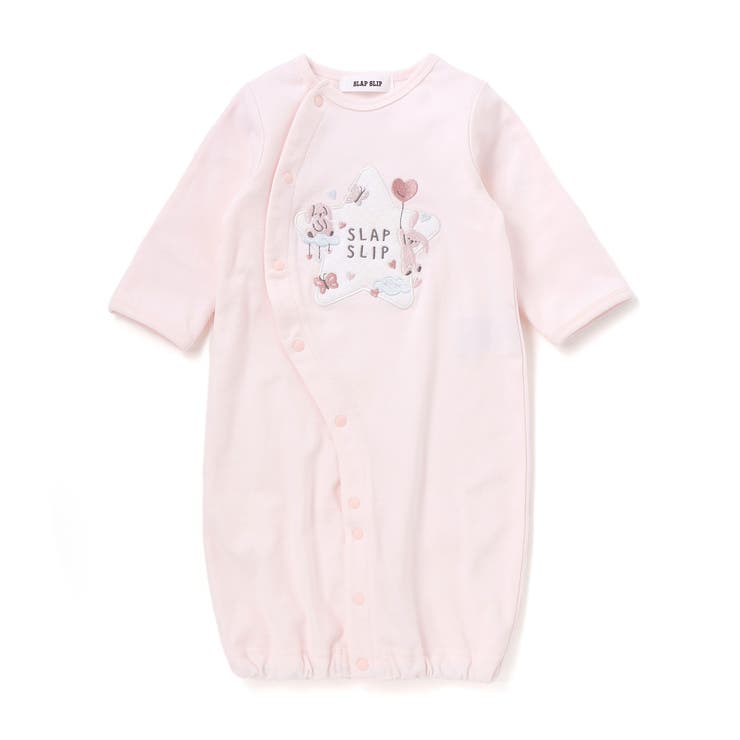 ピンク | アニマルクマウサギ恐竜お星さまパッチ2WAYオールベビー(50~70cm) | SLAP SLIP