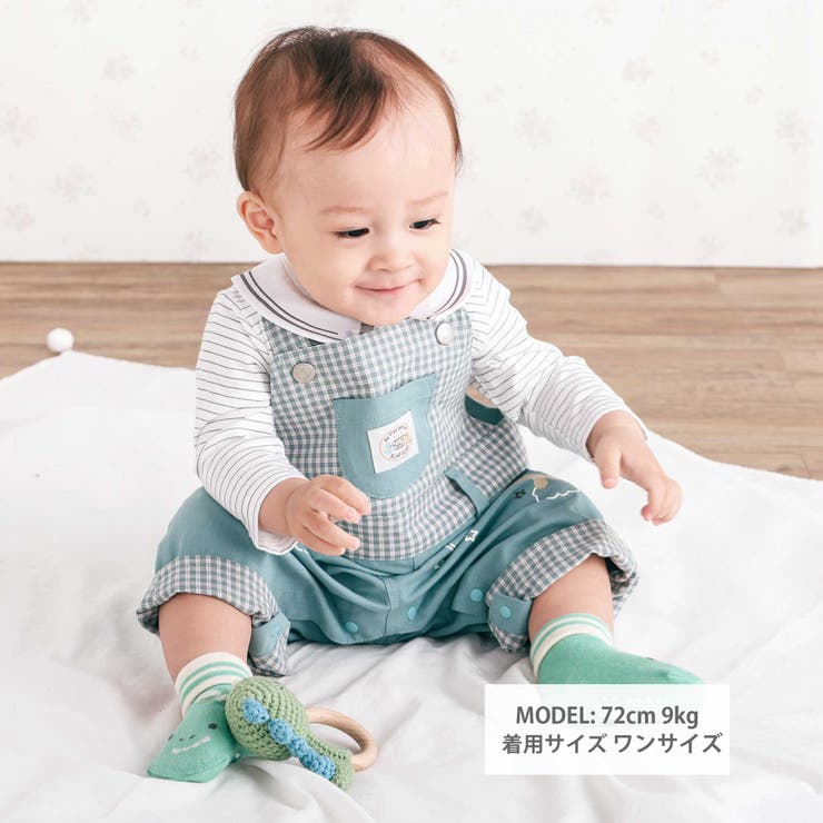 デニムツイルチェック切り替えサロペットベビー(70~80cm) | SLAP SLIP | 詳細画像2 