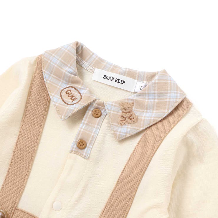 アニマルクマさんおしりパッチサロペット重ね着風カバーオールベビー(70~80cm… | SLAP SLIP | 詳細画像17 