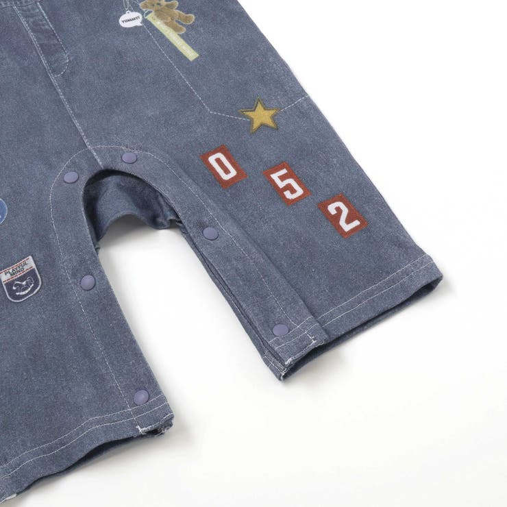 アニマルクマさんストライプサロペット重ね着風プリントロンパースベビー(60~80… | SLAP SLIP | 詳細画像12 