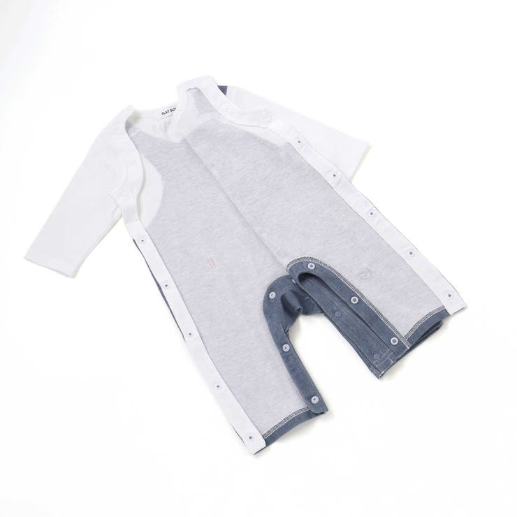 アニマルクマさんストライプサロペット重ね着風プリントロンパースベビー(60~80… | SLAP SLIP | 詳細画像13 