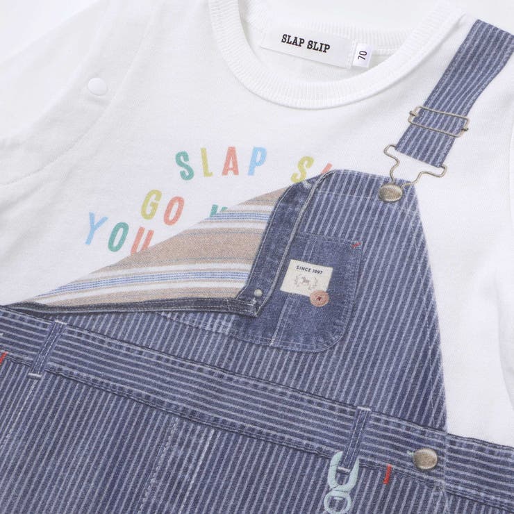 アニマルクマさんストライプサロペット重ね着風プリントロンパースベビー(60~80… | SLAP SLIP | 詳細画像18 