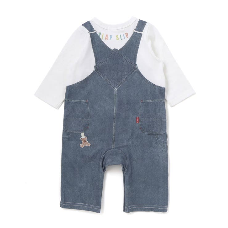 アニマルクマさんストライプサロペット重ね着風プリントロンパースベビー(60~80… | SLAP SLIP | 詳細画像5 