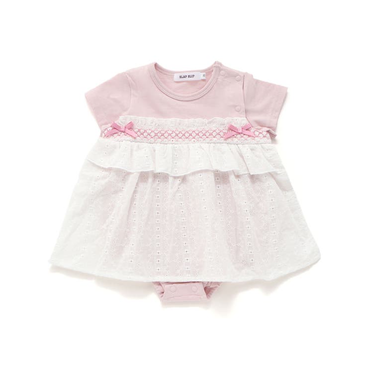 ピンク | 【お揃い】チェックレーススカート付きスモッキングボディミニベビー(70~80cm… | SLAP SLIP