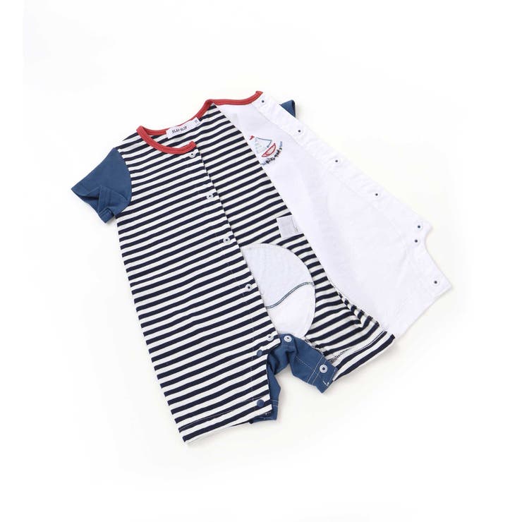 くじらクマ恐竜アニマルおしりモチーフボーダー切り替えロンパースベビー(60~80… | SLAP SLIP | 詳細画像12 