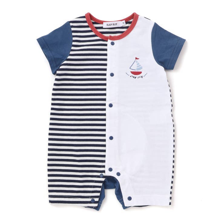 くじらクマ恐竜アニマルおしりモチーフボーダー切り替えロンパースベビー(60~80… | SLAP SLIP | 詳細画像5 