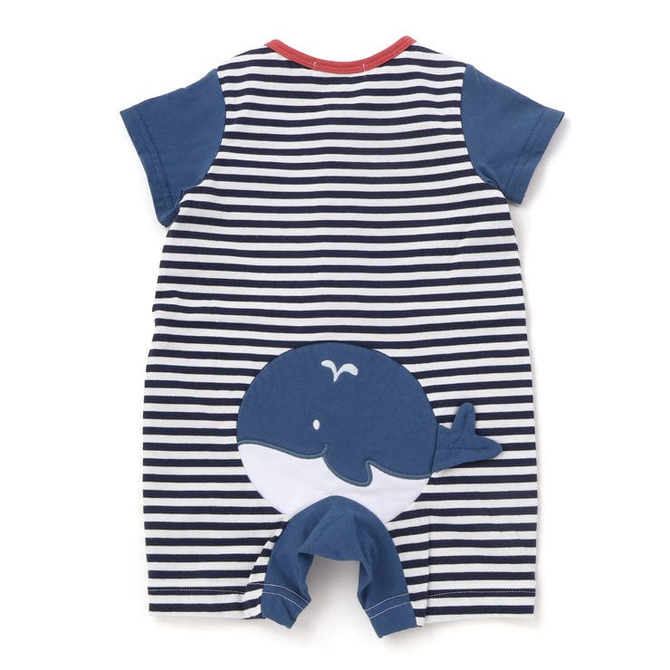 くじらクマ恐竜アニマルおしりモチーフボーダー切り替えロンパースベビー(60~80… | SLAP SLIP | 詳細画像6 