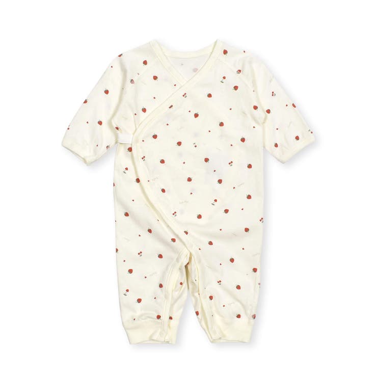 ホワイト系(フルーツ柄) | イチゴアニマルクマプリント総柄肌着ベビー(60~70cm) | SLAP SLIP