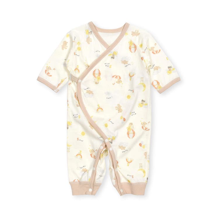 オフホワイト系(アニマル柄) | イチゴアニマルクマプリント総柄肌着ベビー(60~70cm) | SLAP SLIP