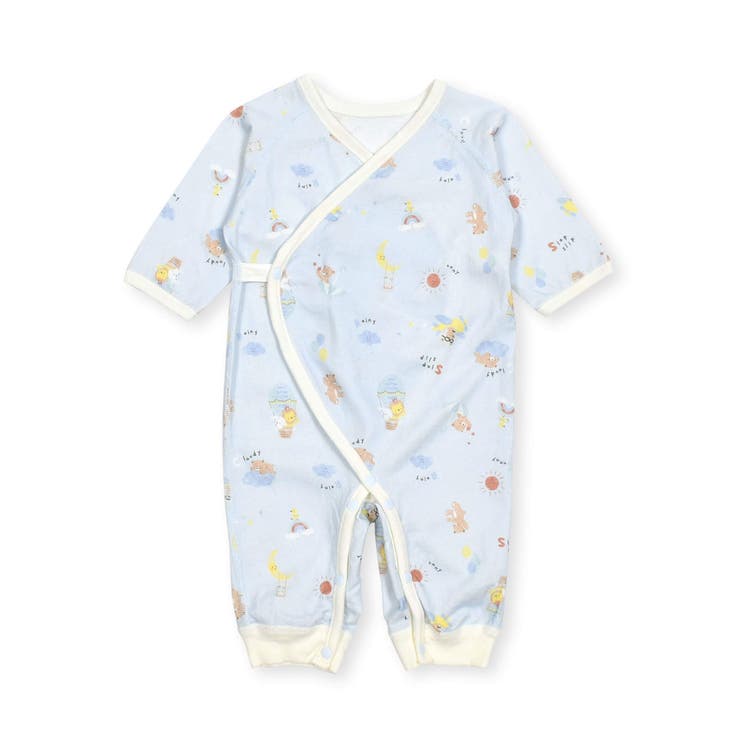 ブルー系(アニマル柄) | イチゴアニマルクマプリント総柄肌着ベビー(60~70cm) | SLAP SLIP