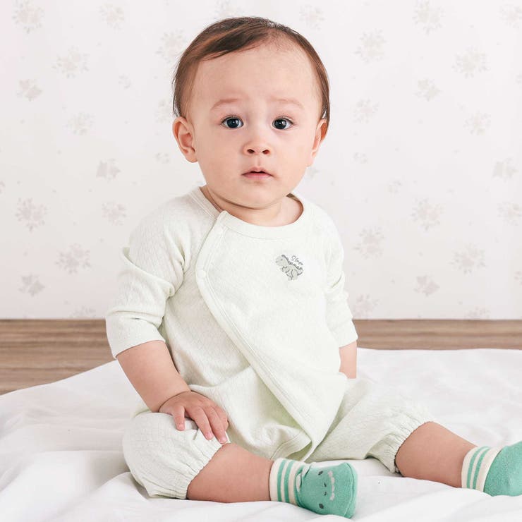 アニマルクマウサギ恐竜刺しゅう接結インナー2WAYオールベビー(50~70cm) | SLAP SLIP | 詳細画像3 