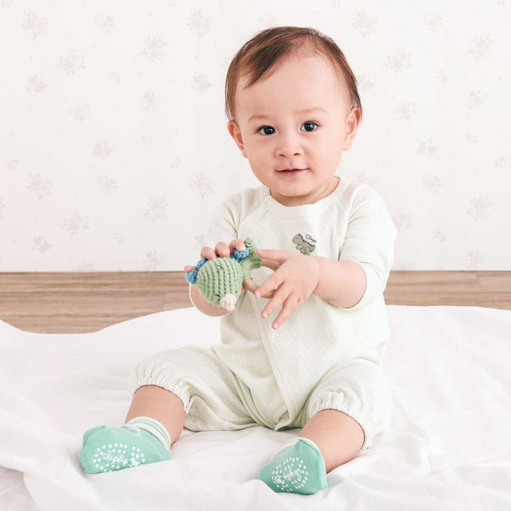 アニマルクマウサギ恐竜刺しゅう接結インナー2WAYオールベビー(50~70cm) | SLAP SLIP | 詳細画像4 