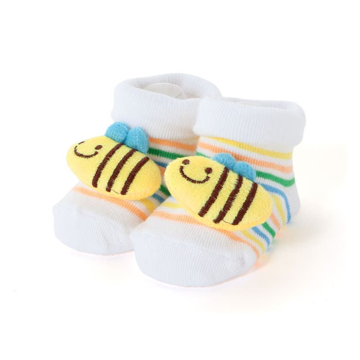 イエロー | イチゴ・クマ・ハチモチーフ付きカップソックスベビー | SLAP SLIP