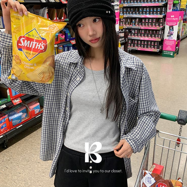 BLUE | ボネット シアサッカーチェックシャツ bs1217 | BEIDELLI