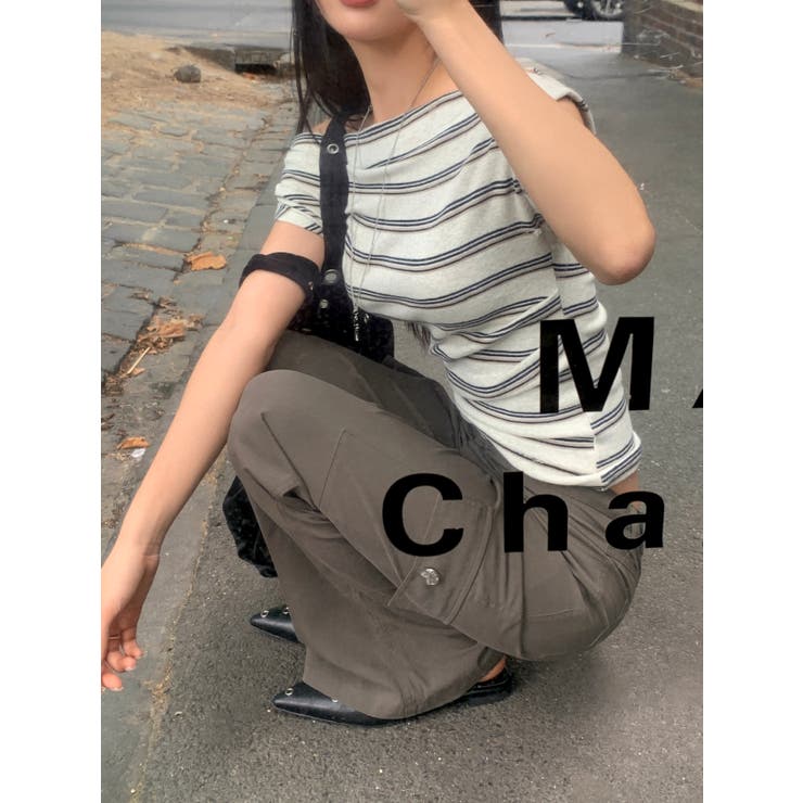 クリ ストライプオフショルダー半袖Tシャツ ts1520 | BEIDELLI | 詳細画像13 