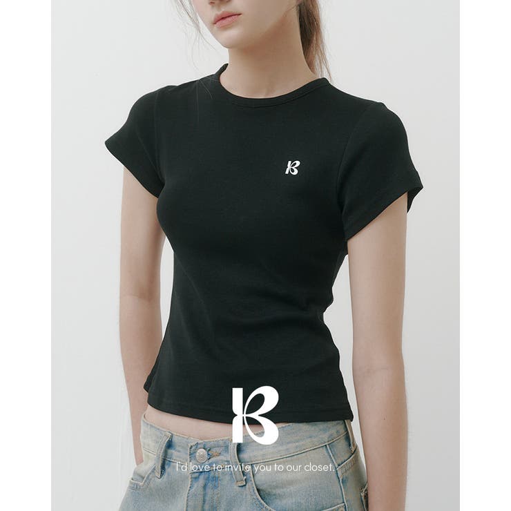BLACK | エルロ、レタリングベーシック半袖Tシャツ ts1427 | BEIDELLI